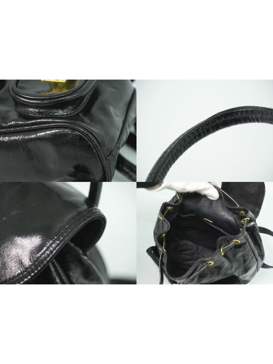 Fendi Patent Leather Backpack Black main image 5
